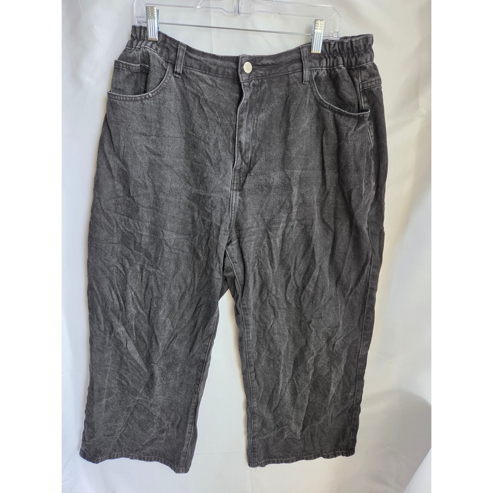 Shiny by Nature Jeans Women  Black Faded Relaxed High Rise Wide Leg